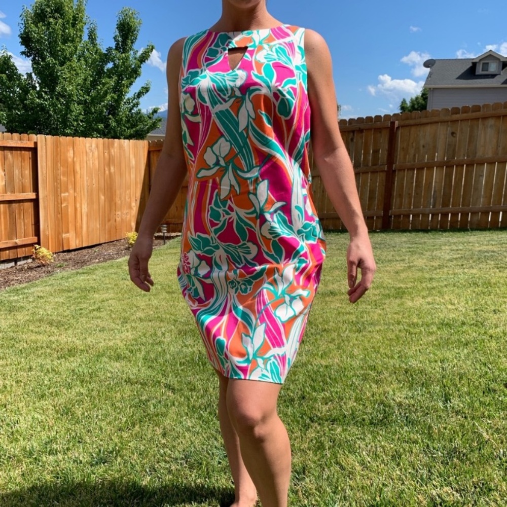 Anne Klein Floral Dress Women’s Size 6 Summer Church Dress With Pockets